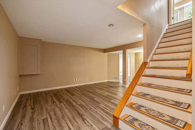 473 Brennan Woods Dr, Williston, VT 05495 - stairway featuring wood finished floors and recessed lighting