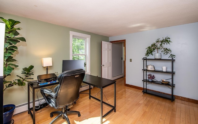33 Hillside Rd, Kingston, NH 03848 - office with a baseboard radiator and light wood-type flooring