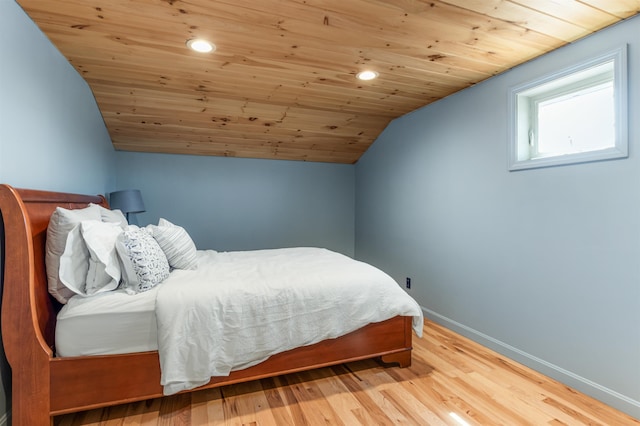 174 E Colebrook Rd, Colebrook, NH 03576 - bedroom featuring wooden ceiling, lofted ceiling, wood finished floors, and recessed lighting