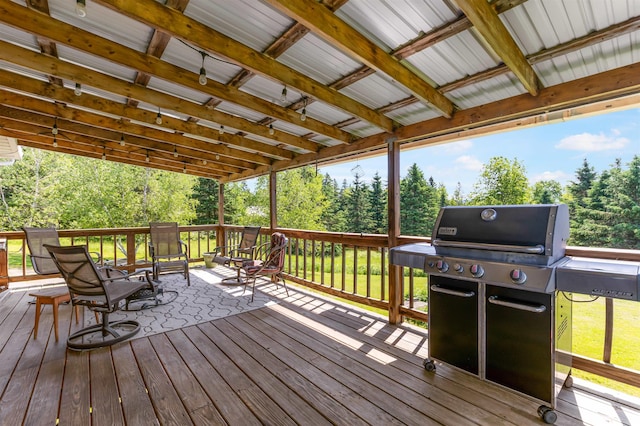 174 E Colebrook Rd, Colebrook, NH 03576 - deck featuring grilling area and view of wooded area