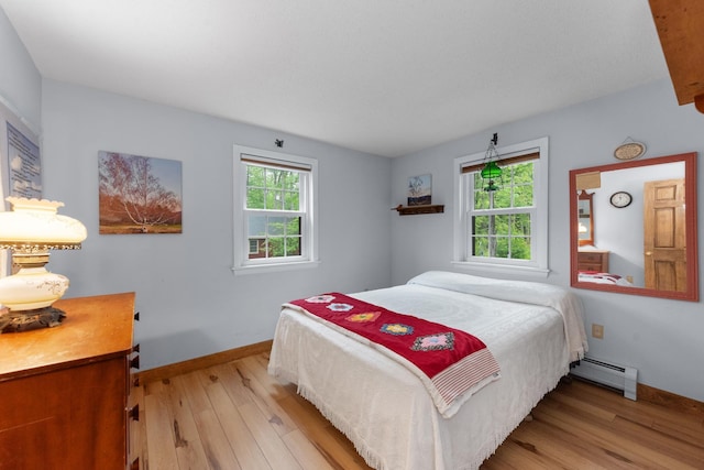 85 Lakeview Ave, Bristol, NH 03222 - bedroom with a baseboard heating unit and light wood-type flooring