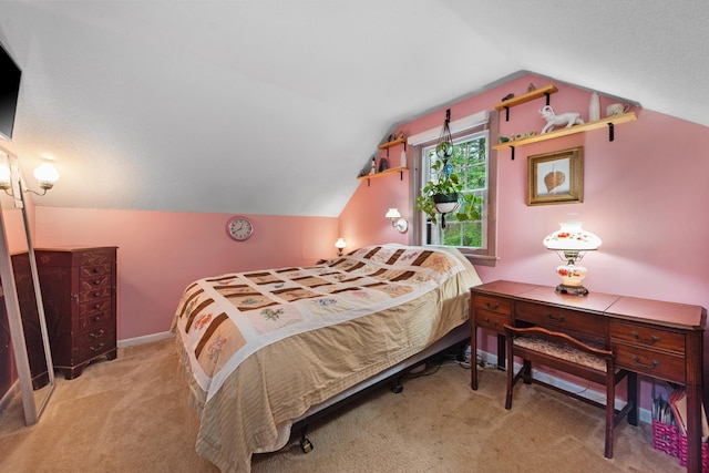 85 Lakeview Ave, Bristol, NH 03222 - carpeted bedroom with lofted ceiling and baseboards