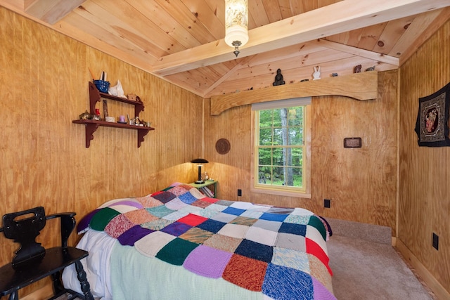 85 Lakeview Ave, Bristol, NH 03222 - carpeted bedroom with wooden walls and wooden ceiling