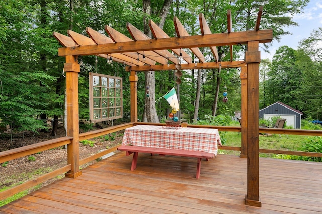 85 Lakeview Ave, Bristol, NH 03222 - deck featuring a pergola and view of scattered trees
