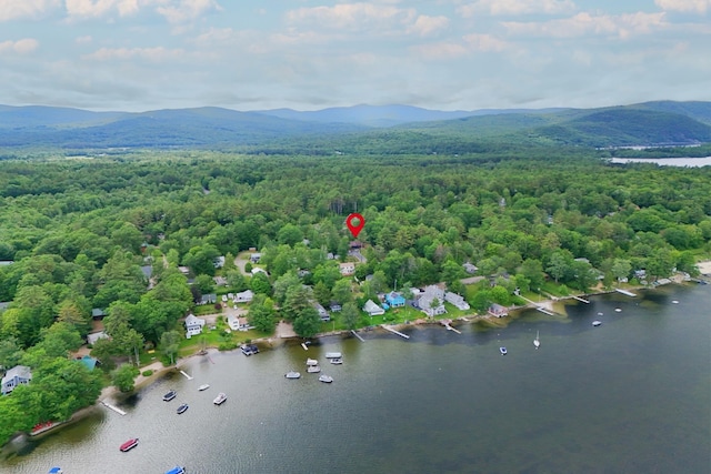 85 Lakeview Ave, Bristol, NH 03222 - aerial view of a heavily wooded area and a water and mountain view
