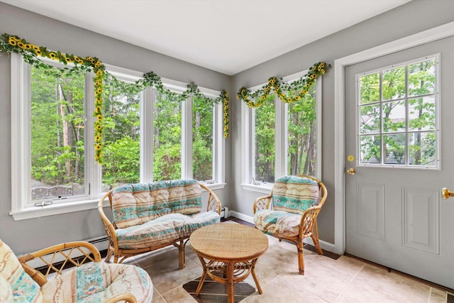 25 Sweetbrier Way, Laconia, NH 03246 - sunroom with tile patterned floors and baseboard heating