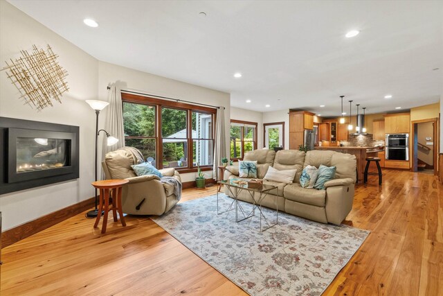 10 Benjamins Way, Hollis, NH 03049 - living room featuring light wood-style flooring and recessed lighting