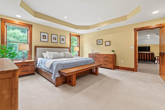 10 Benjamins Way, Hollis, NH 03049 - bedroom featuring light carpet, recessed lighting, and a raised ceiling