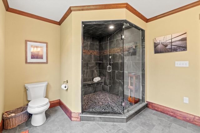 10 Benjamins Way, Hollis, NH 03049 - bathroom featuring ornamental molding and a stall shower
