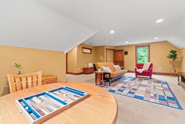 10 Benjamins Way, Hollis, NH 03049 - carpeted living area with recessed lighting and vaulted ceiling