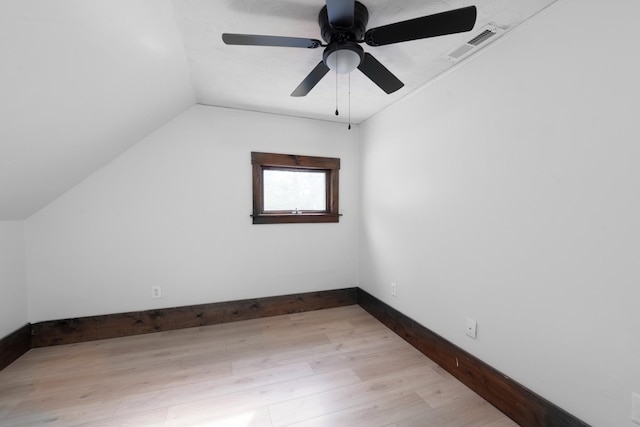 24 Church St, Wakefield, NH 03872 - additional living space featuring light wood-type flooring, lofted ceiling, and a ceiling fan