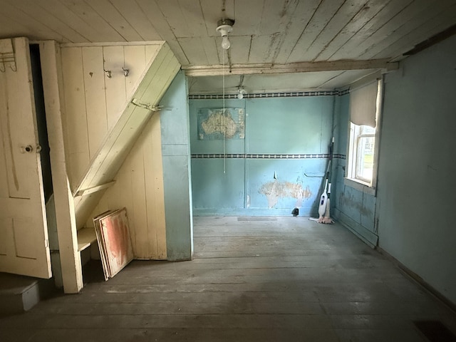 60 S St S, Proctor, VT 05763 - basement with hardwood / wood-style floors and wooden ceiling