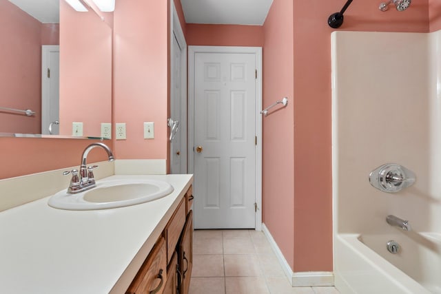 1465 Hooksett Rd Unit 209, Hooksett, NH 03106 - bathroom featuring vanity, tile patterned floors, and shower / bathtub combination