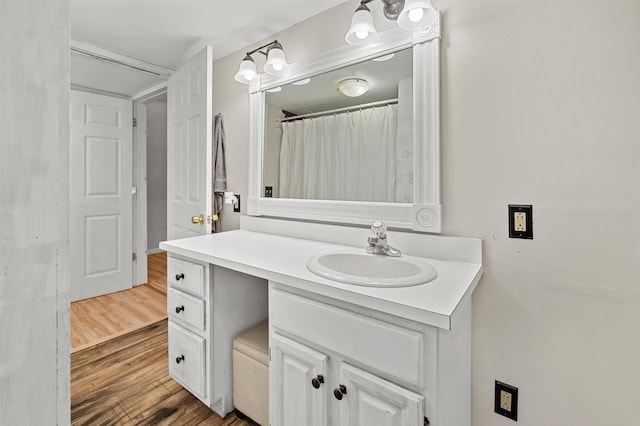 91 Robert Ln, Plainfield, VT 05667 - bathroom featuring vanity and wood finished floors