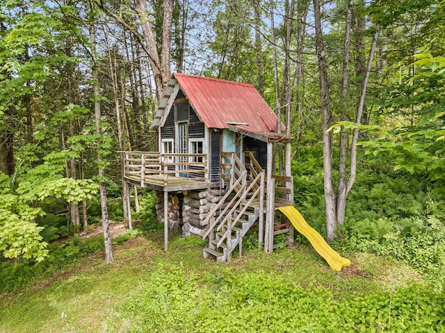 91 Robert Ln, Plainfield, VT 05667 - view of play area with a wooden deck