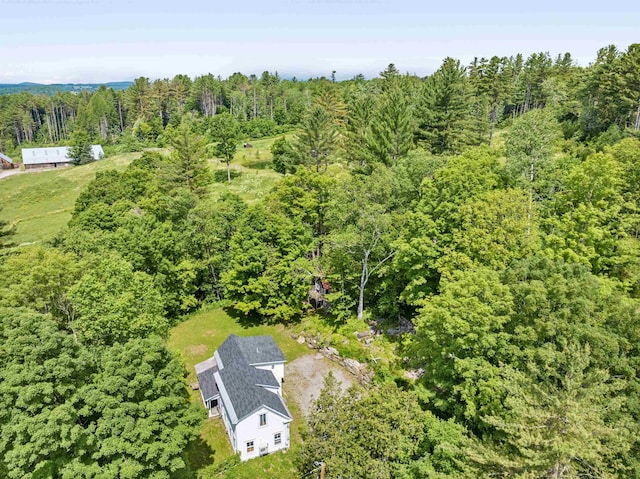 91 Robert Ln, Plainfield, VT 05667 - view from above of property with a heavily wooded area