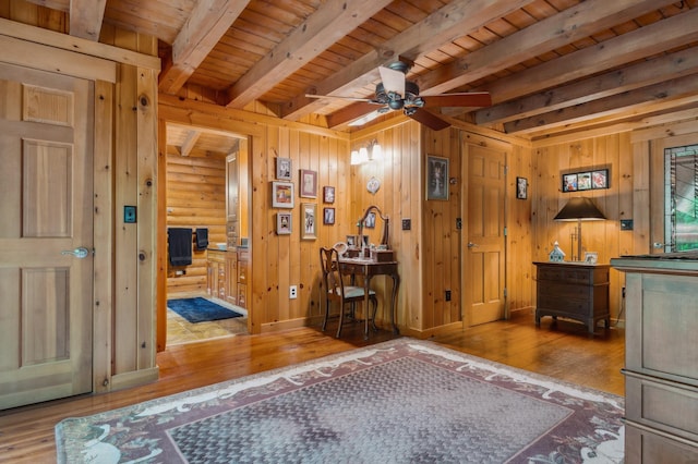 7 Reidy Way, Littleton, NH 03561 - bedroom with wood-type flooring and a wood ceiling with exposed beams