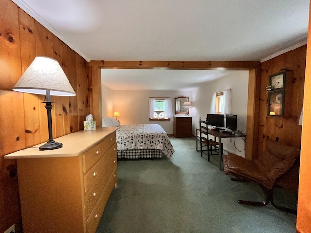 124 Spooner Rd, Pittsburg, NH 03592 - carpeted bedroom featuring wooden walls
