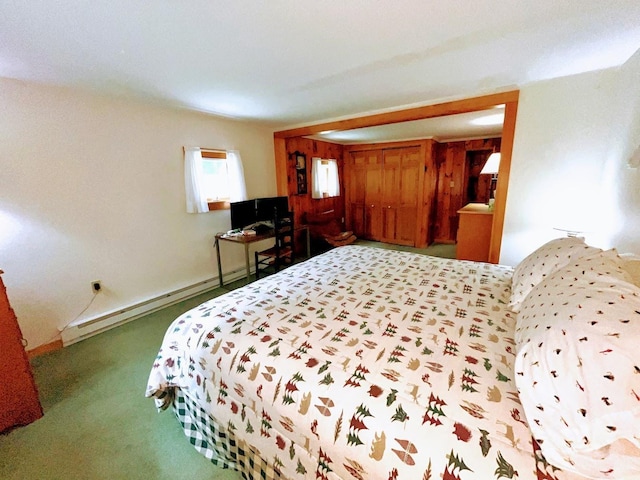 124 Spooner Rd, Pittsburg, NH 03592 - carpeted bedroom featuring a baseboard radiator
