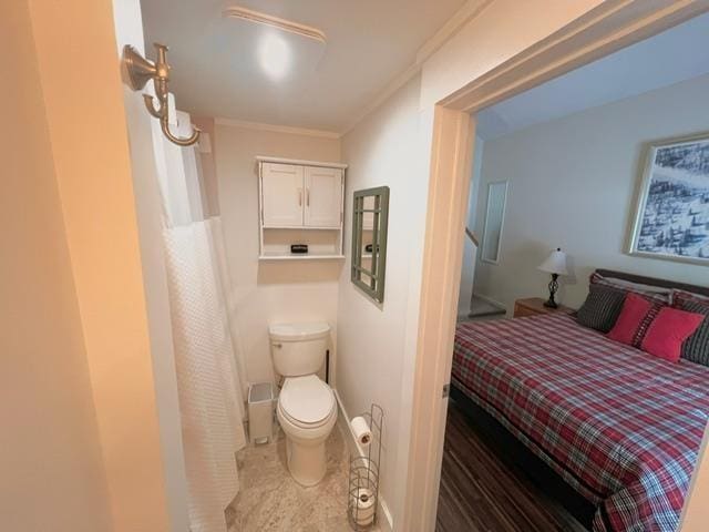 3 River Run Dr Unit A, Bartlett, NH 03812 - bathroom with toilet and ornamental molding