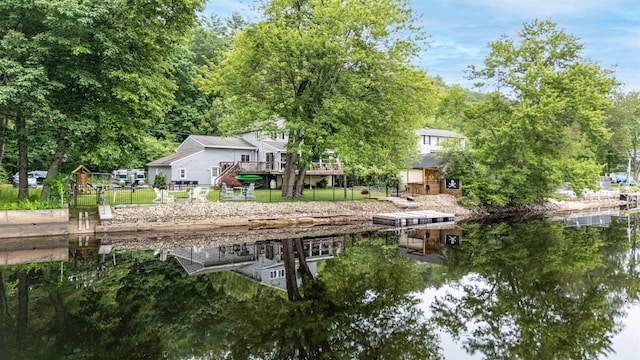 12 Water Rd, Goffstown, NH 03045 - dock area featuring a deck with water view