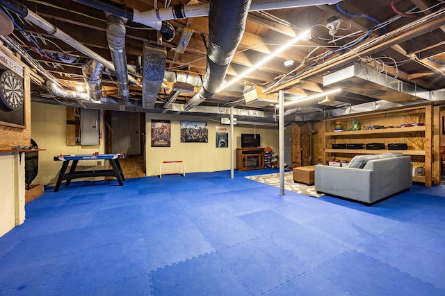 12 Water Rd, Goffstown, NH 03045 - unfinished basement featuring electric panel and tile patterned floors