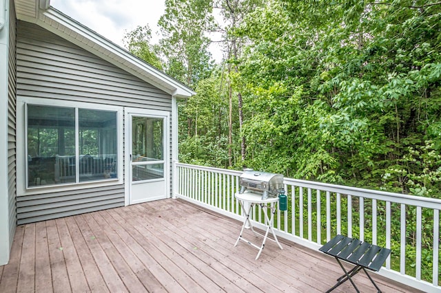 231 Grandview Rd, Conway, NH 03818 - wooden terrace with grilling area