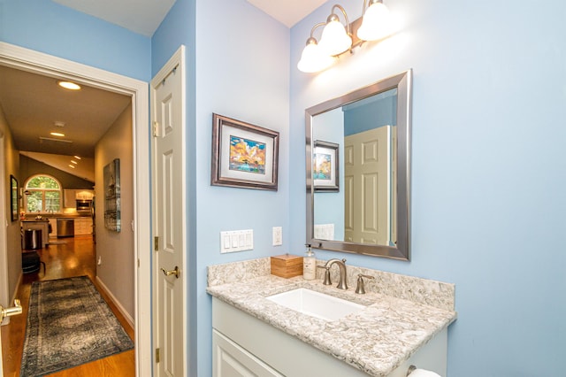 231 Grandview Rd, Conway, NH 03818 - bathroom with wood finished floors and vanity