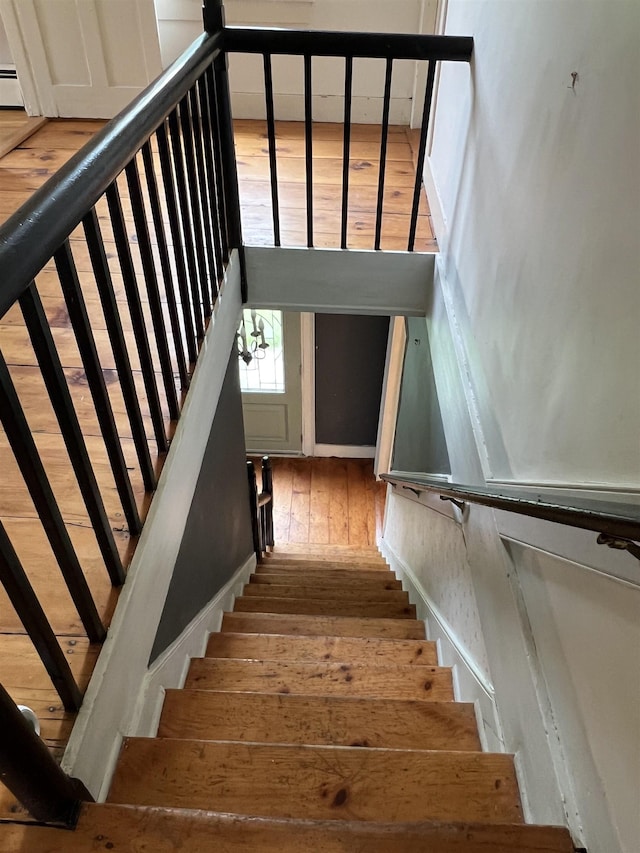 249 Ward Rd, Poultney, VT 05764 - stairway featuring hardwood / wood-style floors