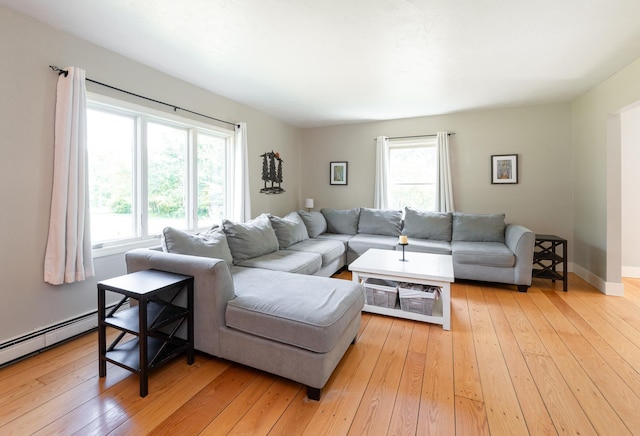 153 Mudgett Hill Rd, Loudon, NH 03307 - living room featuring light wood finished floors and baseboards