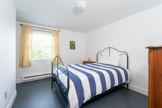 153 Mudgett Hill Rd, Loudon, NH 03307 - bedroom with a baseboard heating unit and concrete floors