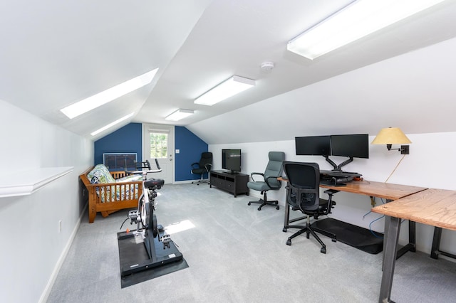 153 Mudgett Hill Rd, Loudon, NH 03307 - carpeted office featuring lofted ceiling and a skylight