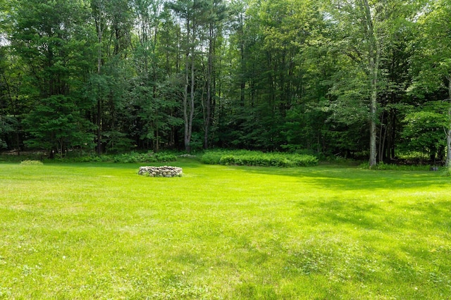 153 Mudgett Hill Rd, Loudon, NH 03307 - view of green lawn featuring a forest view
