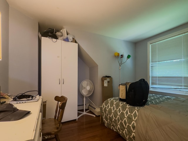1 Wyeth Farm Cir, Lebanon, NH 03784 - bedroom with dark wood-style flooring and baseboard heating