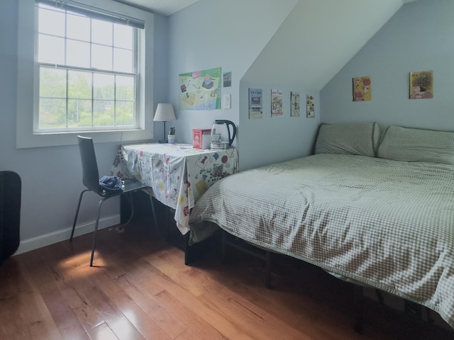 1 Wyeth Farm Cir, Lebanon, NH 03784 - bedroom featuring hardwood / wood-style flooring and lofted ceiling
