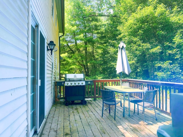 1 Wyeth Farm Cir, Lebanon, NH 03784 - wooden terrace featuring outdoor dining space and grilling area