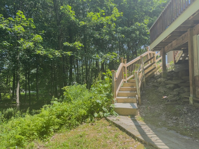 1 Wyeth Farm Cir, Lebanon, NH 03784 - view of yard featuring stairs and a view of trees