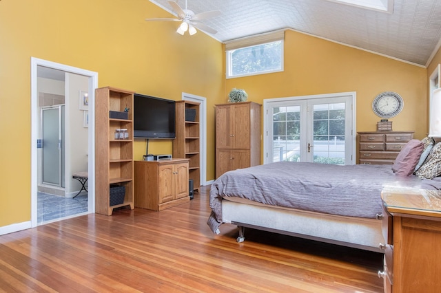 3 Mooreland Ave, Concord, NH 03301 - bedroom with french doors, access to outside, wood finished floors, multiple windows, and ornamental molding