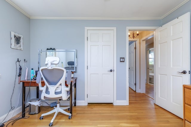 6 Hobart St, Concord, NH 03303 - office area with light wood-style flooring and crown molding