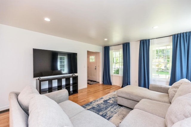 116 Sullivan Center Rd, Gilsum, NH 03448 - living area with light wood-style floors and recessed lighting
