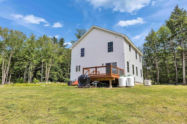 116 Sullivan Center Rd, Gilsum, NH 03448 - back of property with a deck and a yard