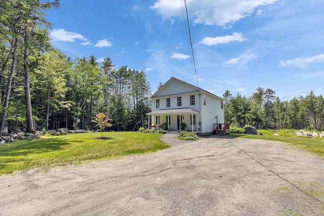 116 Sullivan Center Rd, Gilsum, NH 03448 - view of front facade with covered porch and a front lawn