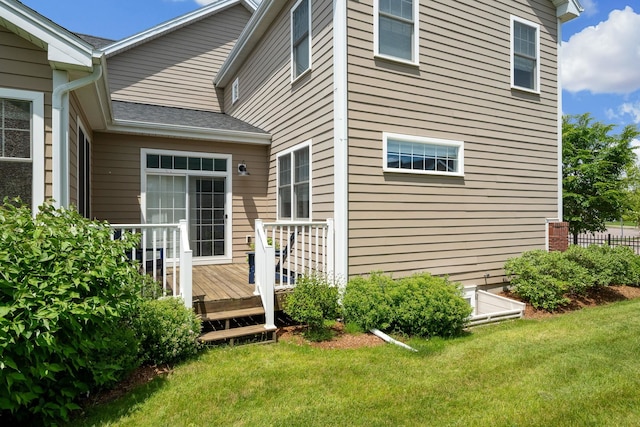 394 Zephyr Rd, Williston, VT 05495 - entrance to property featuring a wooden deck and a lawn