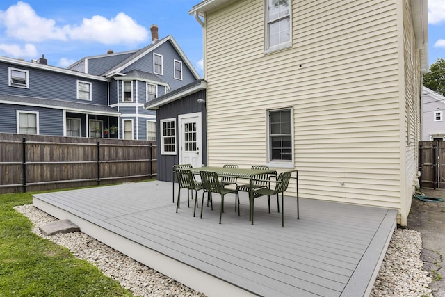 19 Baker St, Dover, NH 03820 - deck with a fenced backyard and outdoor dining space