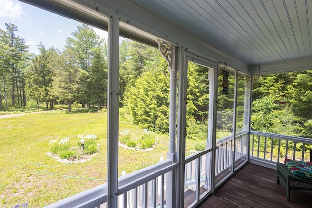 185 Huntress Bridge Rd, Effingham, NH 03882 - wooden terrace with a yard and view of wooded area