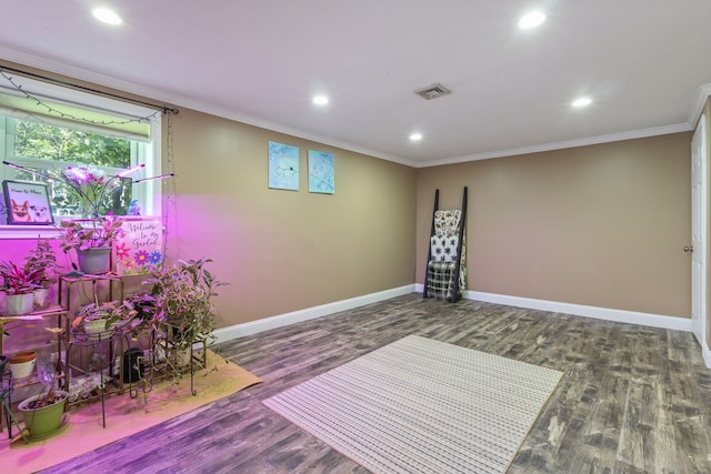 13 Rangers Dr Unit B, Hudson, NH 03051 - sitting room with crown molding, wood finished floors, and recessed lighting