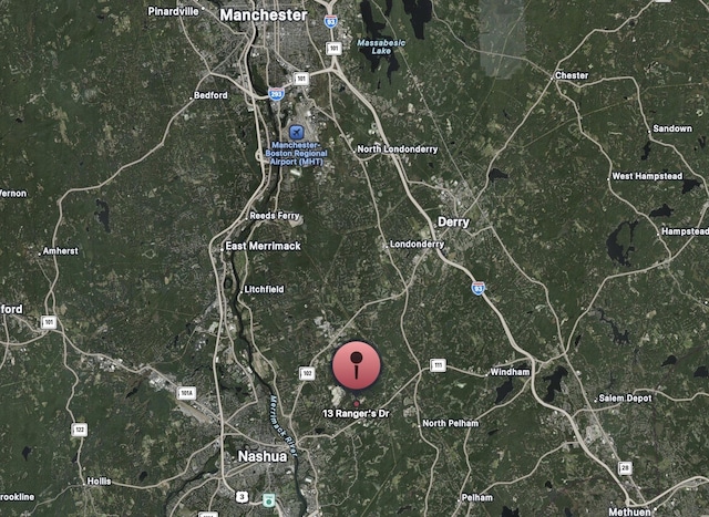 13 Rangers Dr Unit B, Hudson, NH 03051 - aerial view of property's location