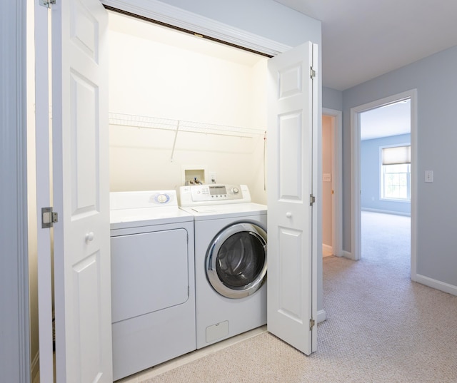 70B Shadowbrook Dr Unit 70B, Hudson, NH 03051 - washroom with washing machine and clothes dryer and light colored carpet