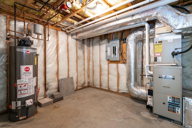 70B Shadowbrook Dr Unit 70B, Hudson, NH 03051 - unfinished basement with electric panel and gas water heater