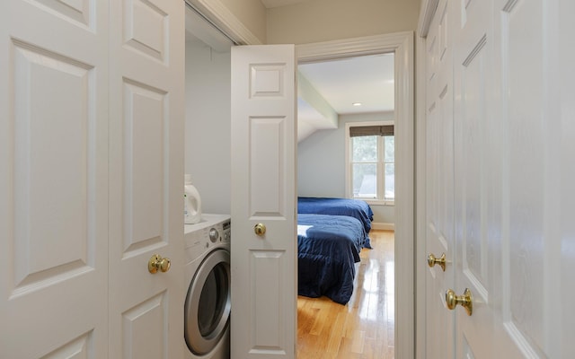 81 Summit Ridge Dr, Keene, NH 03431 - laundry room with washer / dryer and light wood-type flooring
